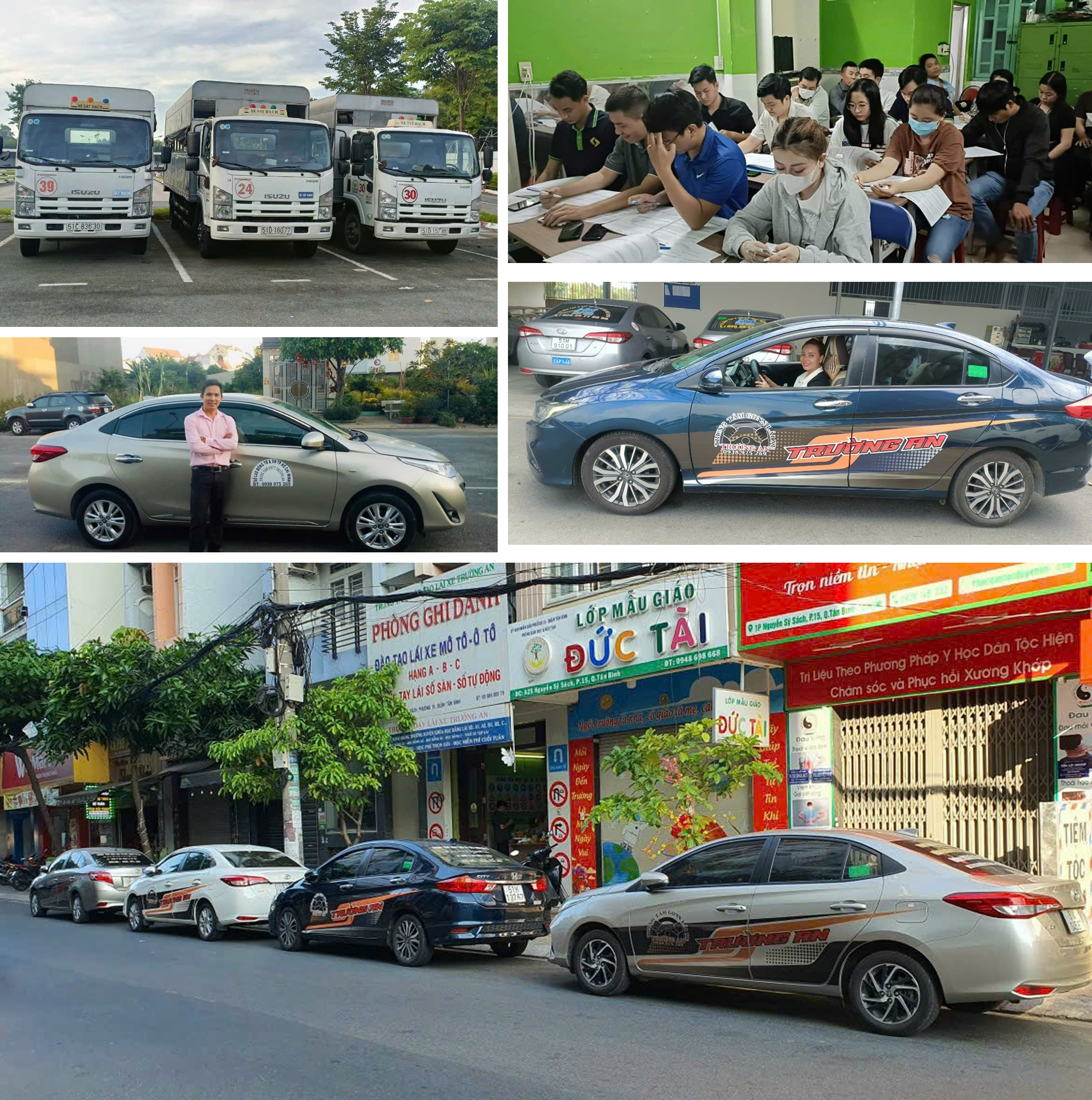 Driving instructor teaching a student